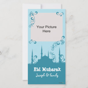 Cartes photos de l'Eid Blue Swirl