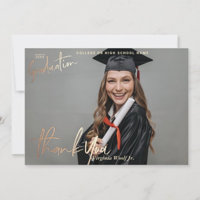 Cartes photos de Merci de diplômes personnalisés (Devant)