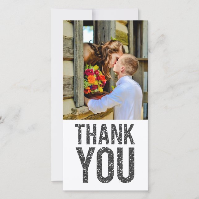 Cartes photos de Merci de Parties scintillant blan (Devant)