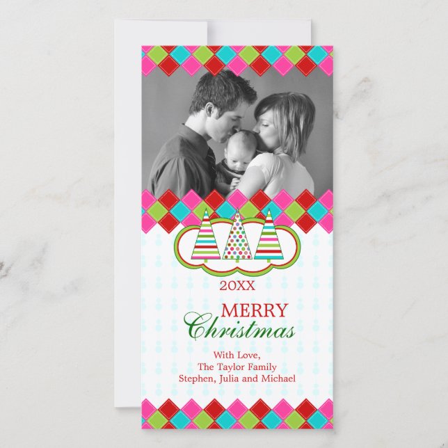 Cartes photos de Noël colorés (Devant)