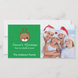 Cartes photos de Noël de Kawaii Reindeer