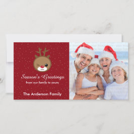 Cartes photos de Noël de Kawaii Reindeer