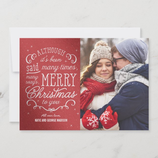 Cartes photos de Noël en couleurs modifiables en t (Devant)