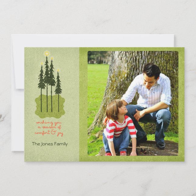 Cartes photos de Noël pour le confort et la joie (Devant)