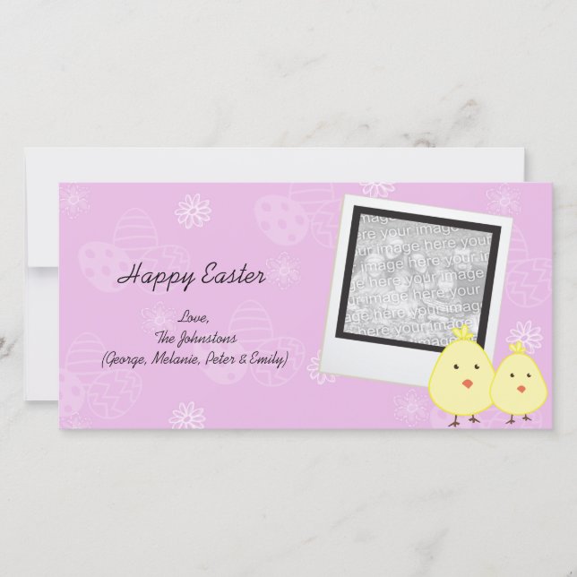 Cartes photos de Pâques Pink Baby Chick (Devant)
