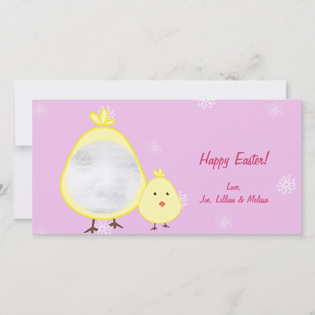 Cartes photos de Pâques Pink Baby Chick (Devant)
