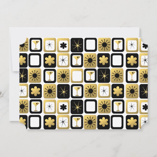 Cartes photos d'or rétro glamour (Devant)