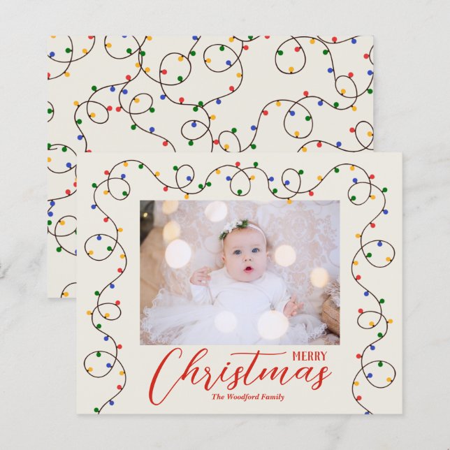 Cartes photos du brin de Noël Budget (Devant / Derrière)