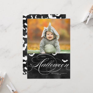 Cartes photos éffrayants de Halloween de batte