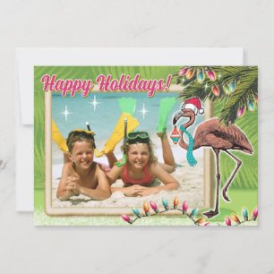 Cartes photos Festive Flamant rose Noël