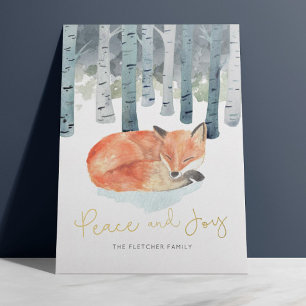 Cartes photos Fox Holiday Gold Foil