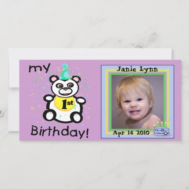 Cartes photos personnalisés 1er anniversaire (Devant)