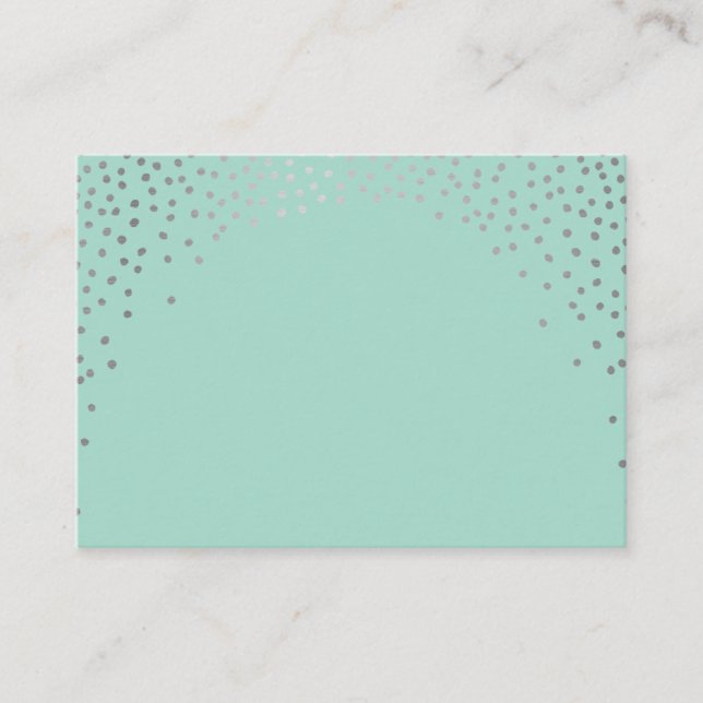 CARTES PLACE mini spot confetti argent menthe (Devant)