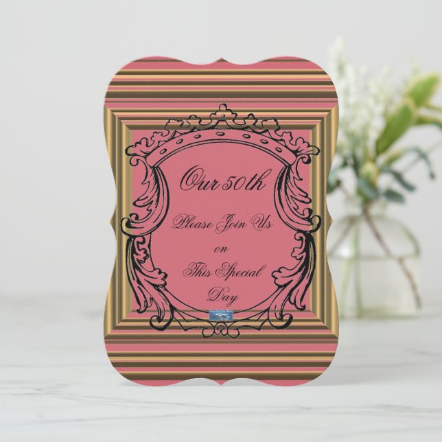 Cartes plates 1 Rose pâle (Cadres dorés) RFPMDesig (Debout devant)