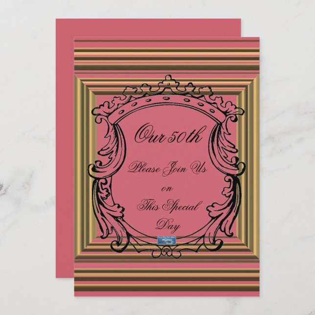 Cartes plates 2 Rose (Cadres dorés) RFPMDesigns©️2 (Devant / Derrière)