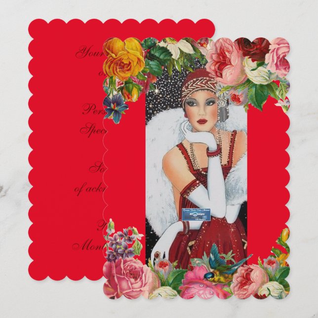 Cartes plates 4 Red(Snow Bird) RFPMDesigns ©️ 2024 (Devant / Derrière)