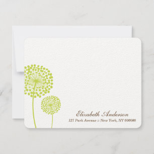 Cartes plates à motifs de pissenlits verts