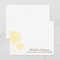 Cartes plates à noter Jaunes Dandelions
