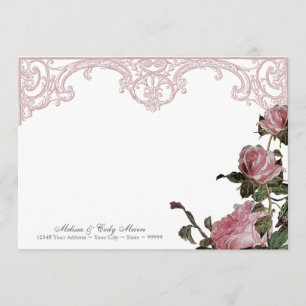 Cartes plates avec note de remerciement - Treillis