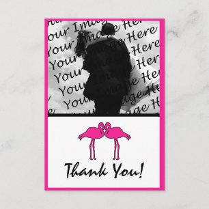 Cartes plates de Merci de photo de Flamant rose