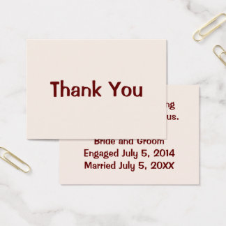 Cartes plates de Merci d'événements Mariage person