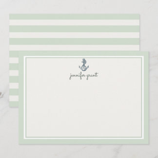 Cartes plates personnalisées avec ancre nautique