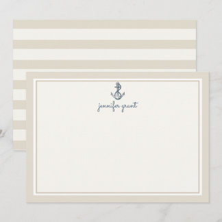 Cartes plates personnalisées avec ancre nautique
