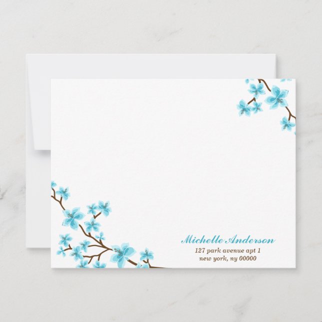 Cartes plates personnalisées Fleurs de cerisier dé (Devant)