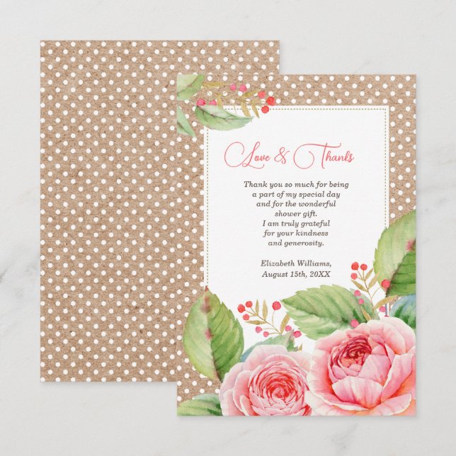 Cartes plates personnalisées Merci Fête des mariée (Devant / Derrière)