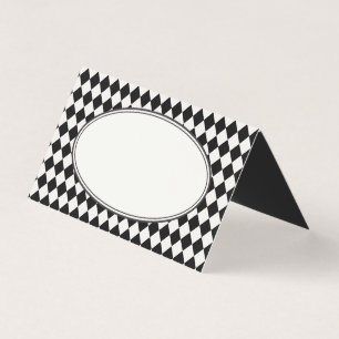 Cartes pliées à motif à carreaux Harlequin noir