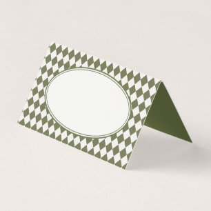 Cartes pliées à motif à carreaux harlequin vert ol