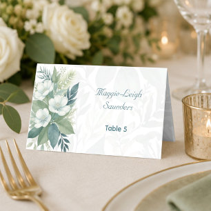 Cartes pliées de mariage au eucalyptus vert sauge