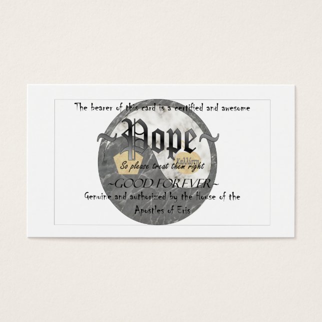 Cartes Pope Discordiennes (Devant)