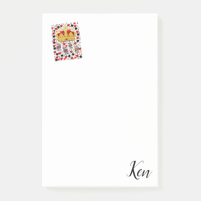 Cartes Post-it Notes Roi (Devant)