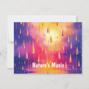 Cartes postale aquarelle gouttes de pluie colorée