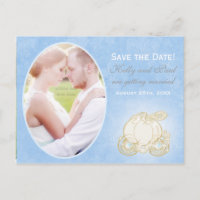 Cartes postale de mariage Cendrillon Carrosse Doré
