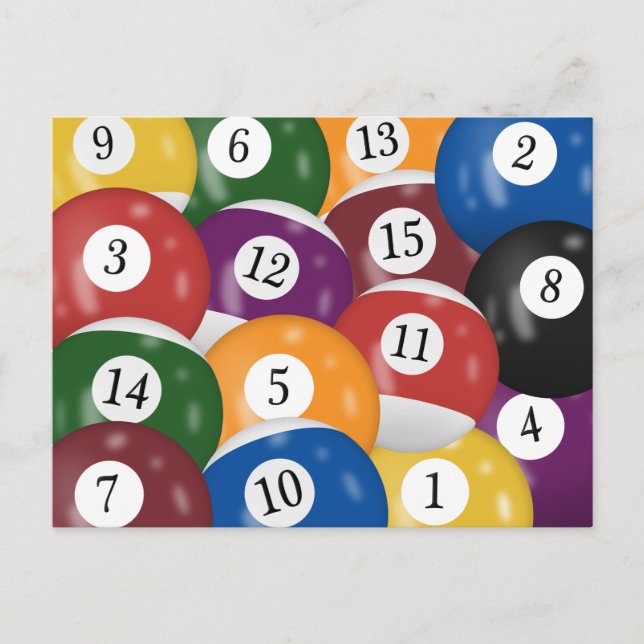 Cartes postale pour les 50 ans avec Billiard Balls (Devant)