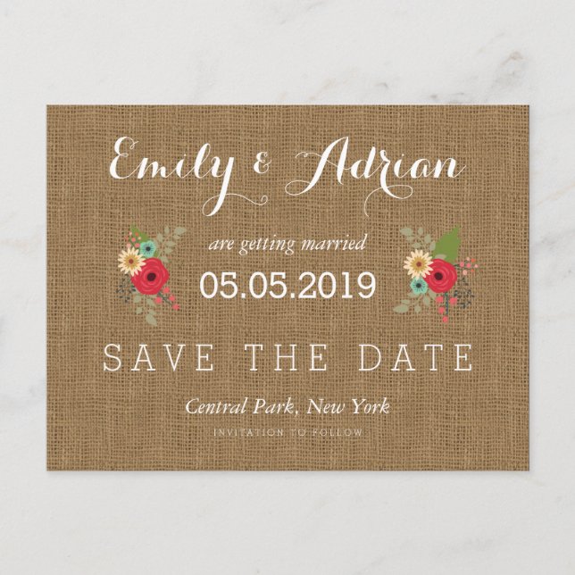 Cartes postales à conserver pour mariage fleuri en (Devant)