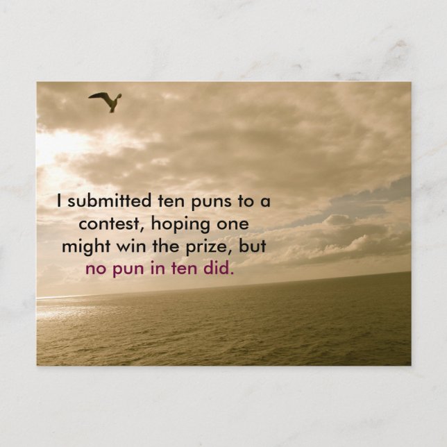 Cartes Postales amusantes sur Puns, punny, Postcro (Devant)