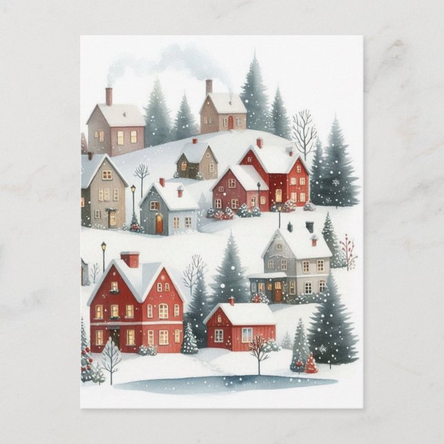 Cartes postales anciennes de maisons de Noël rétro (Devant)