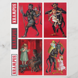 Cartes postales anciennes victoriennes de Krampus
