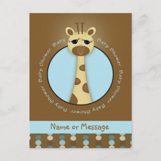 Cartes postales baby shower Giraffe