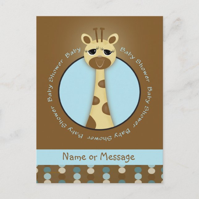 Cartes postales baby shower Giraffe (Devant)