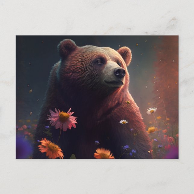 Cartes Postales bear Fleur (Devant)