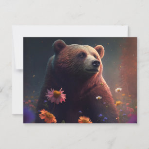 Cartes Postales bear Fleur