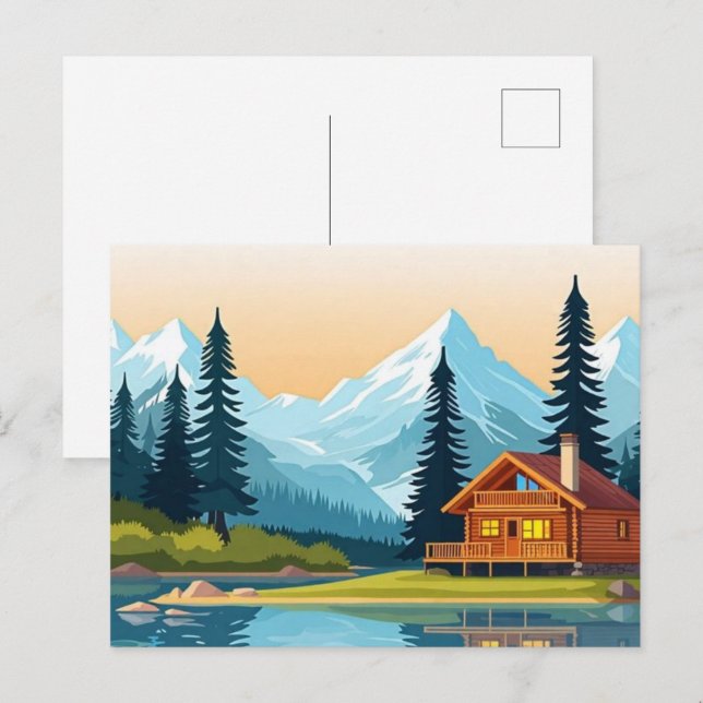 Cartes postales Cabines rustiques 🏕️ | Retraites  (Devant / Derrière)