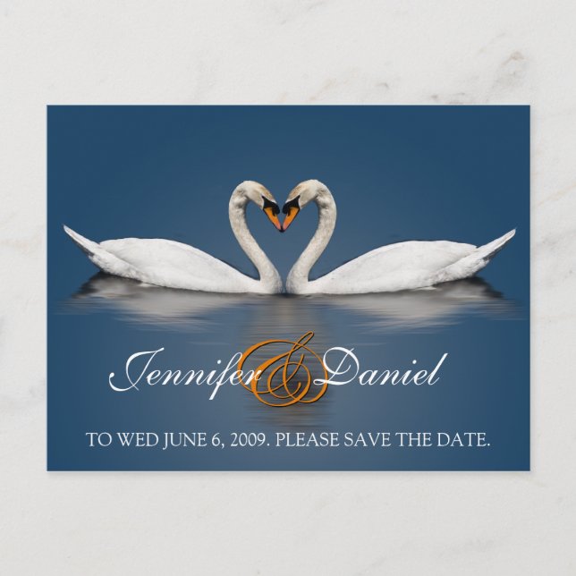 Cartes postales Cadeaux Amour Cygnes (Devant)