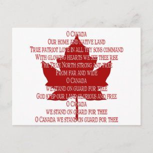 Cartes postales Canada Anthem Souvenir