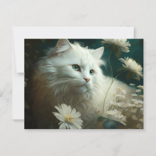 Cartes Postales Cat Fleur Postkarte