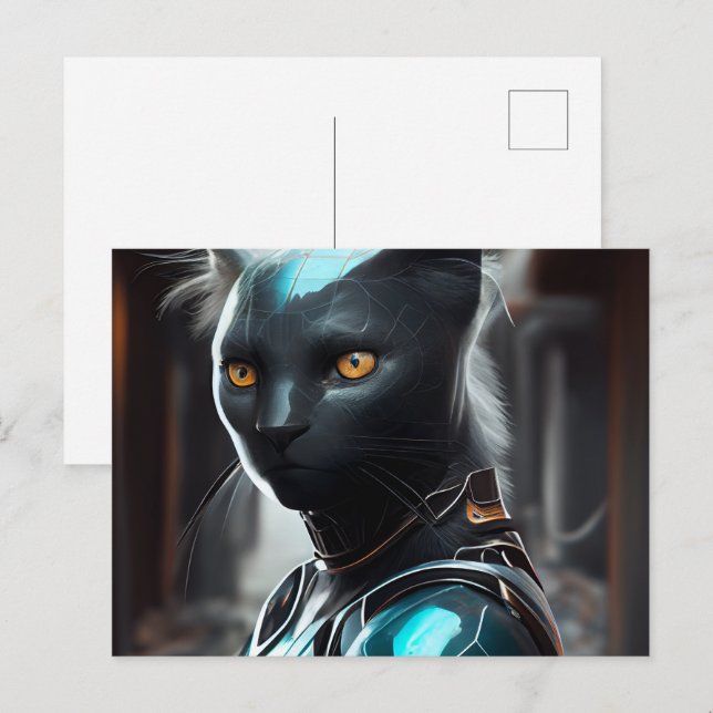Cartes Postales Cat Robotique (Devant / Derrière)